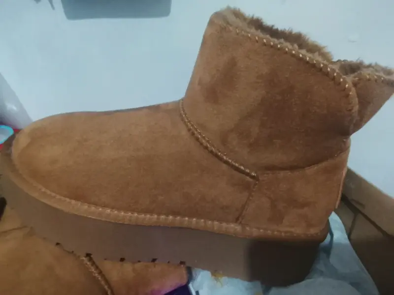 Botines camel de mujer con plataforma - 2