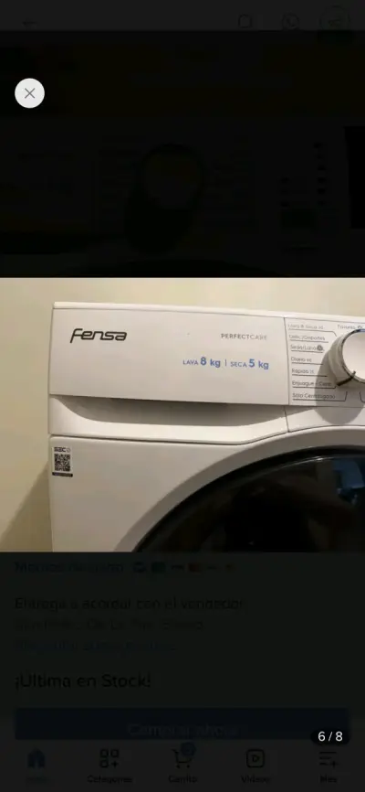 Lavadora secadora Fensa PerfectCare 8kg/5kg - miniatura 3