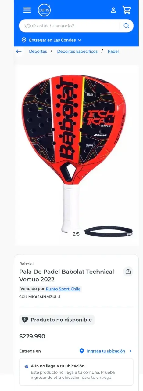 Pala de pádel Babolat Technical Viper roja - 5