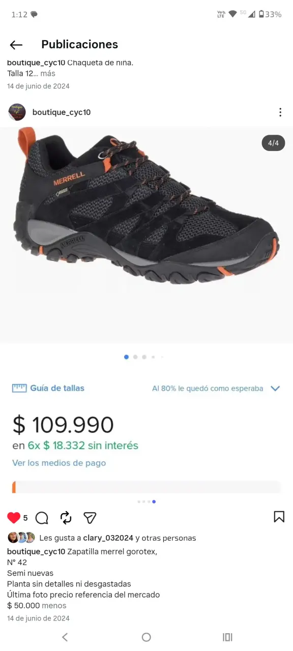 Zapatillas de senderismo Merrell Gore-Tex grises - 4