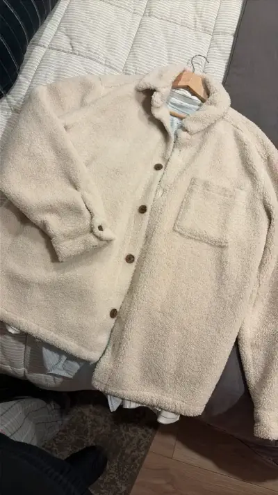 Chaqueta de lana beige Zara con botones - miniatura 1