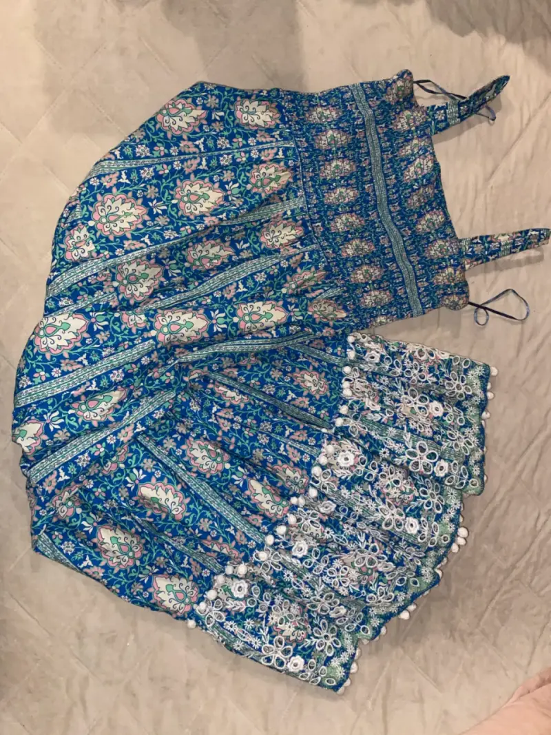 Vestido bohemio azul con estampado floral Zara - 1