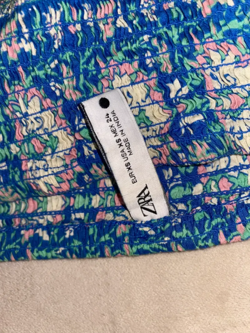 Vestido bohemio azul con estampado floral Zara - 3