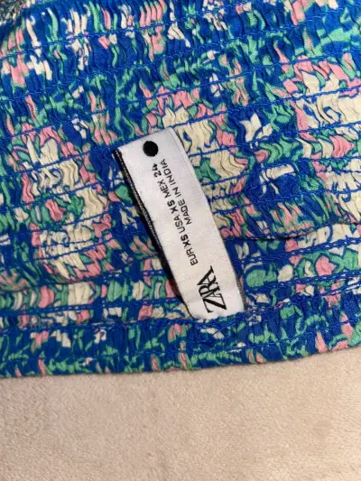Vestido bohemio azul con estampado floral Zara - miniatura 3