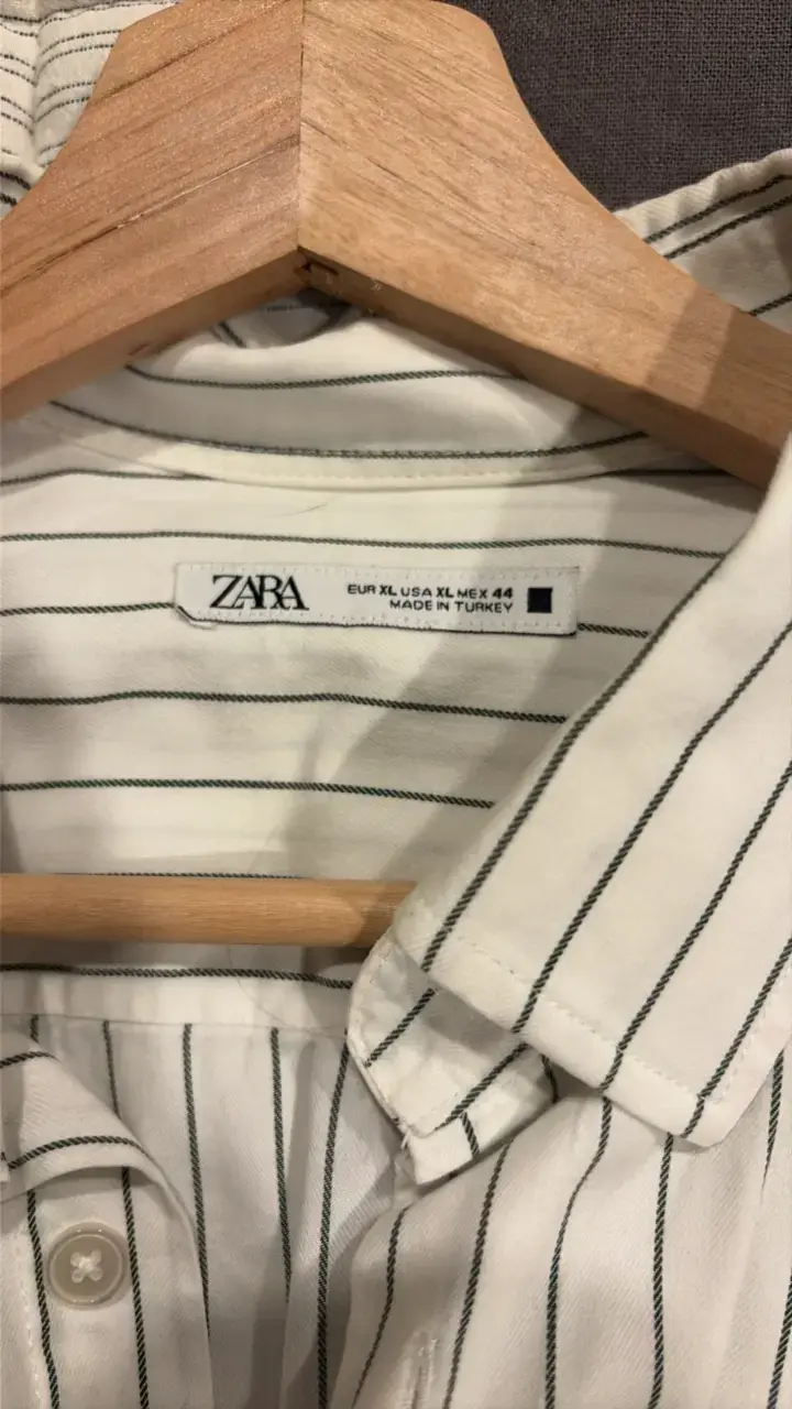 Camisa a rayas blancas Zara XL - 2
