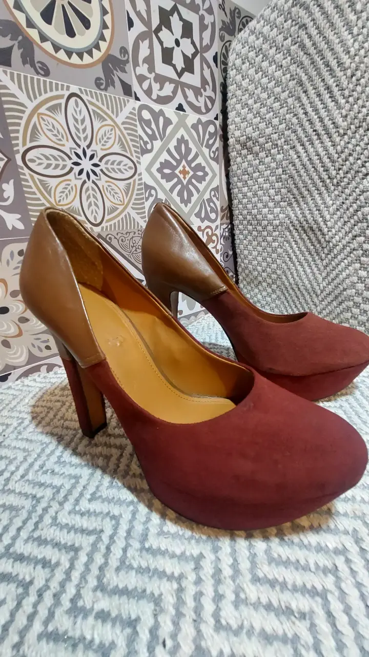 Zapatos de Tacón Alto Bicolor Mujer - 5