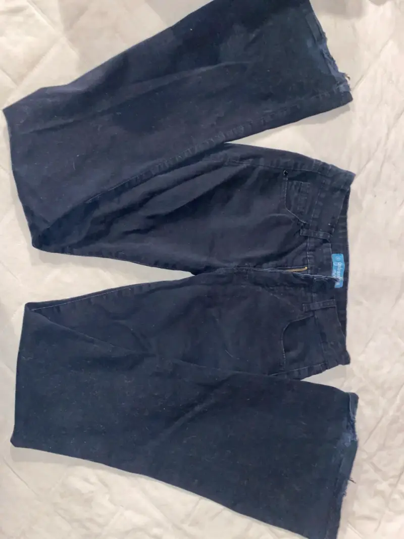 Pantalones de gabardina azul oscuro para hombre - 1