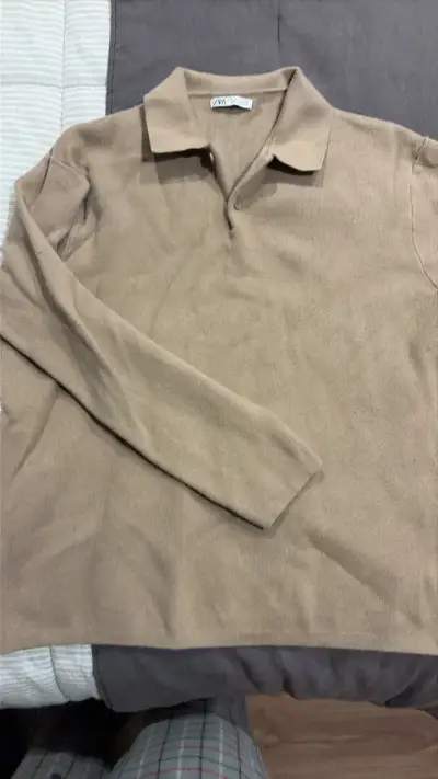 Chaleco manga larga beige Zara para hombre - miniatura 1