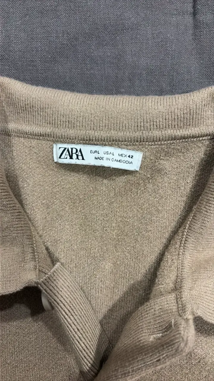 Chaleco manga larga beige Zara para hombre - 2