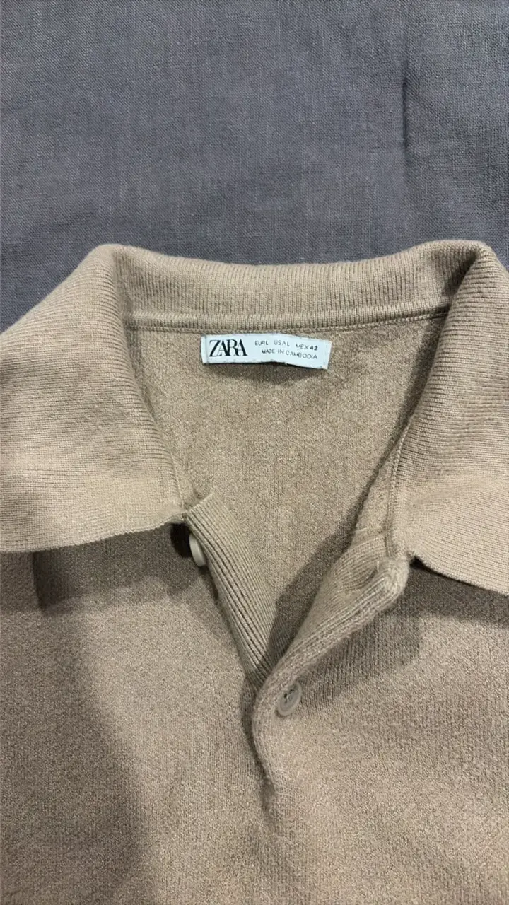 Chaleco manga larga beige Zara para hombre - 3