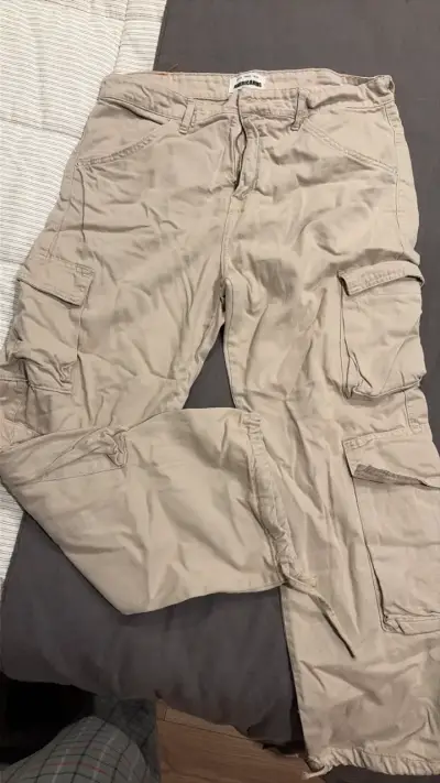Pantalones cargo beige Americano talla 34 - miniatura 1