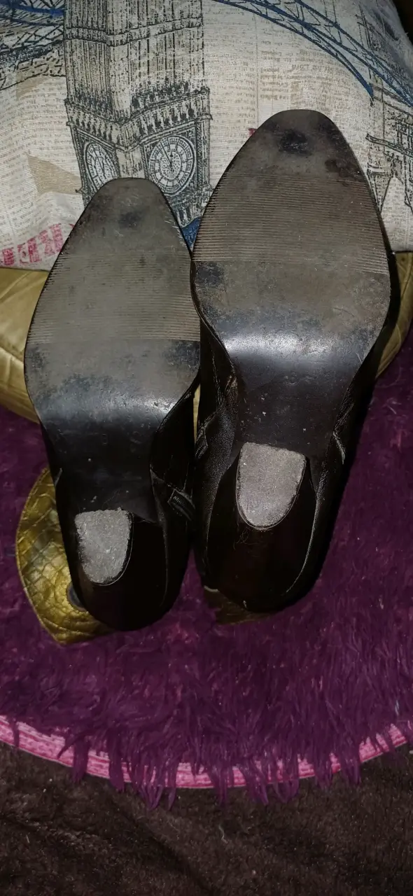 Botines de cuero marrón y dorado para mujer - 4