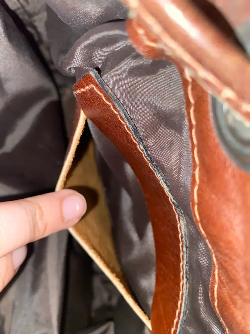 Mochila de cuero y tela con diseño étnico - 5