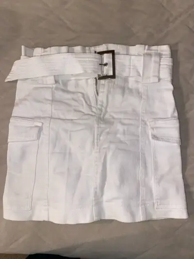 Falda corta blanca con cinturón Lolita Pocket - miniatura 1