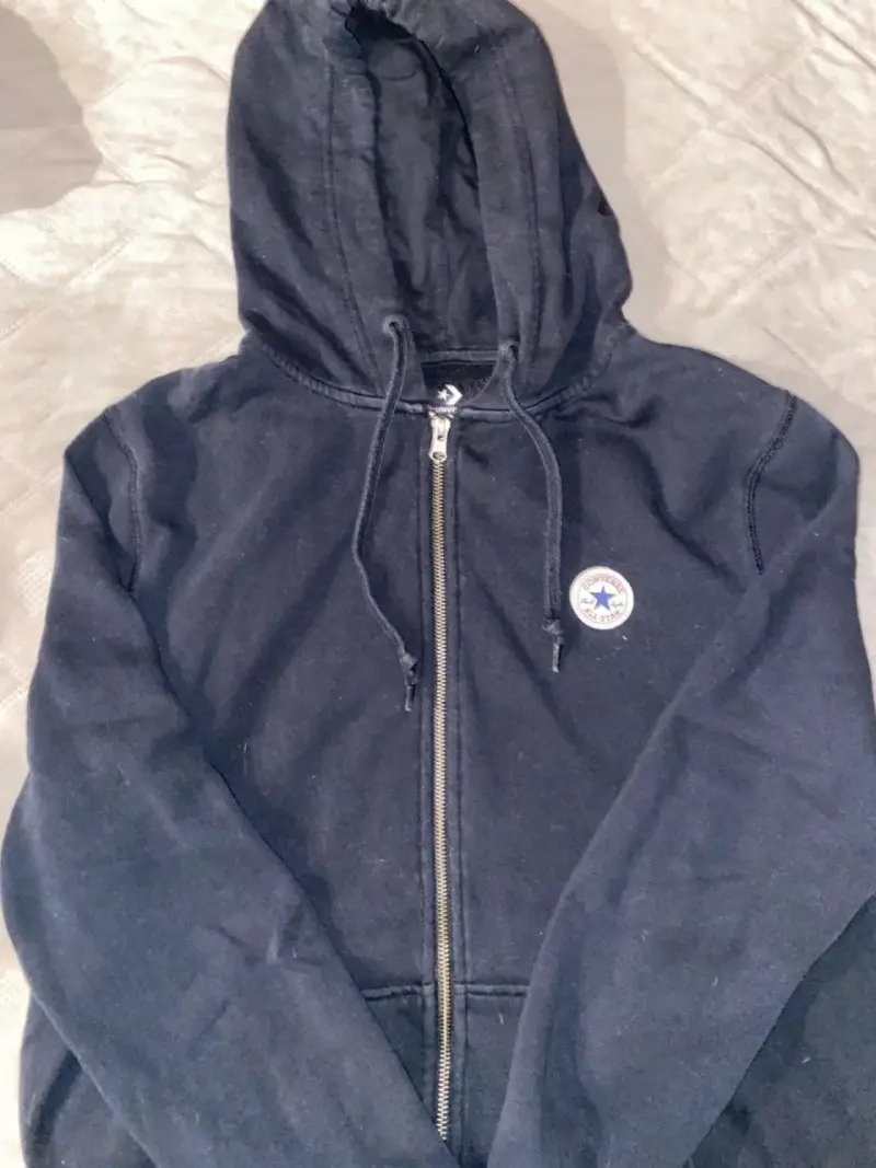 Polerón con Capucha Negro Converse Talla L