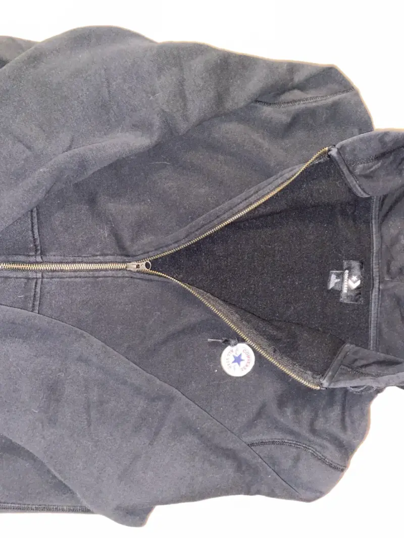 Polerón con Capucha Negro Converse Talla L - 3