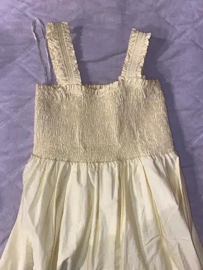 Vestido amarillo con tirantes fruncidos Zara - miniatura 1
