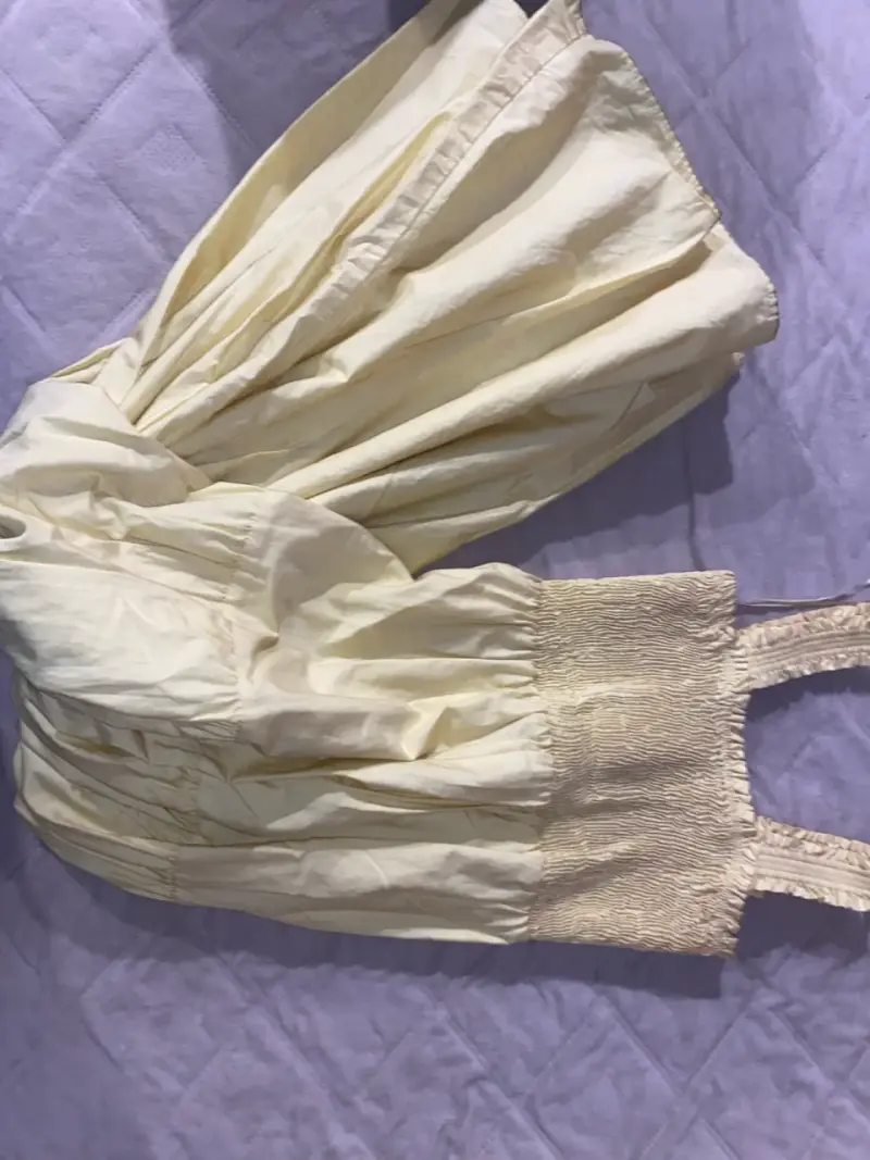 Vestido amarillo con tirantes fruncidos Zara - 2