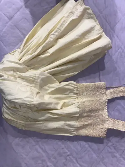 Vestido amarillo con tirantes fruncidos Zara - miniatura 2