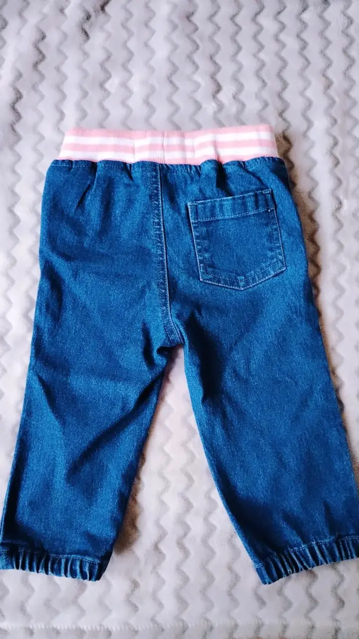 Pantalones de mezclilla para bebé con cintura elástica - 2