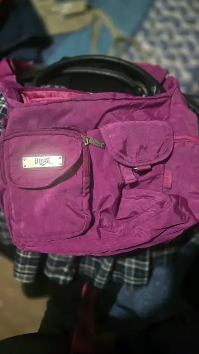 Cartera negra de cuero con flecos Amercian - miniatura 2
