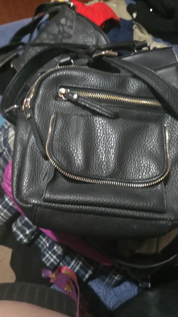 Cartera negra de cuero con flecos Amercian - 5