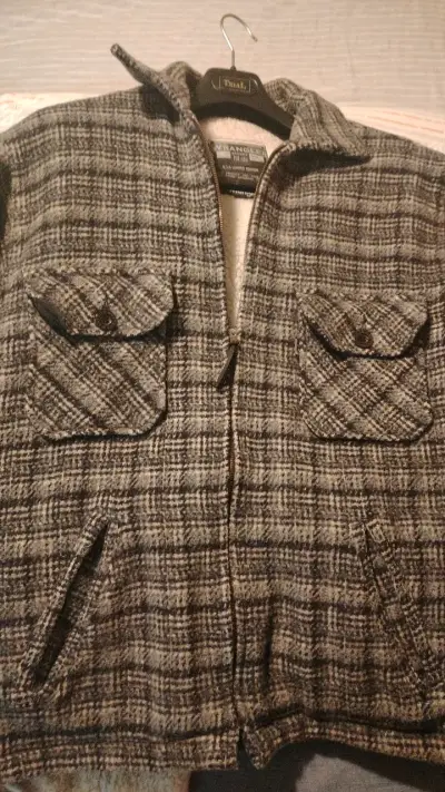 Chaqueta de lana a cuadros para hombre - miniatura 1
