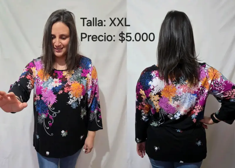 Blusa floral de mujer talla XXL