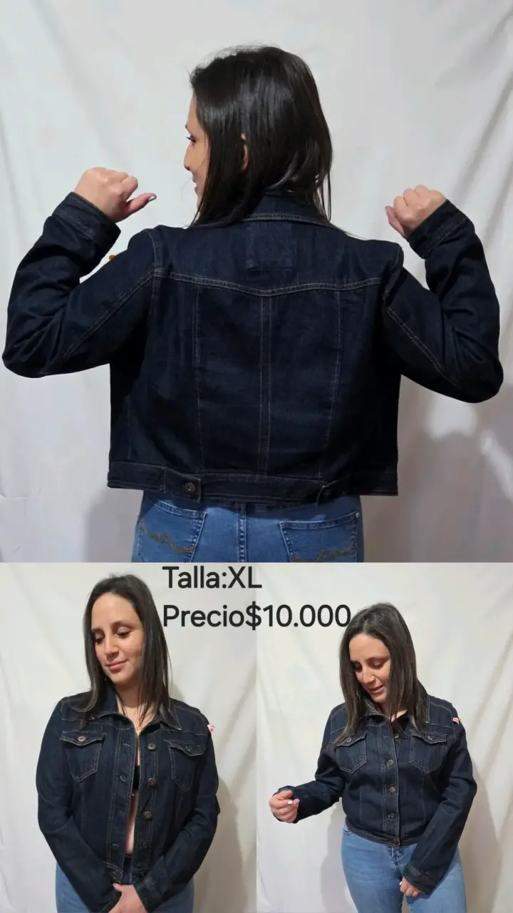 Chaqueta de mezclilla azul talla XL