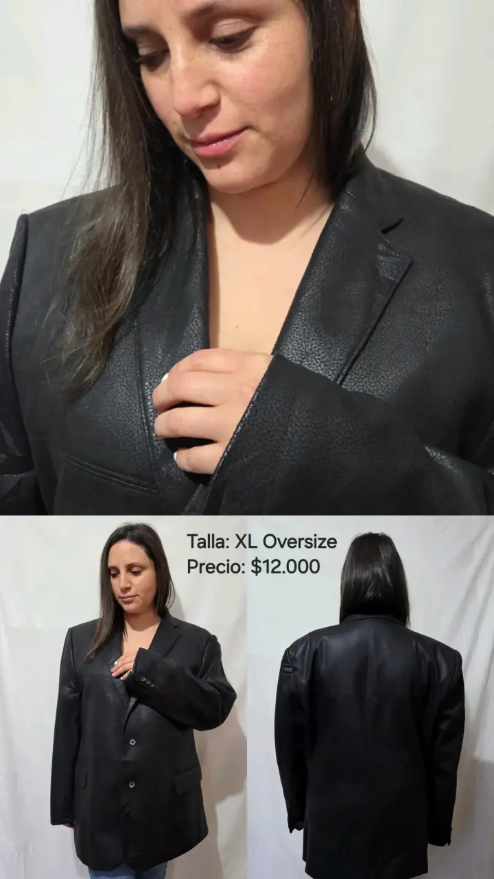 Chaquetón negro oversize para mujer talla XL