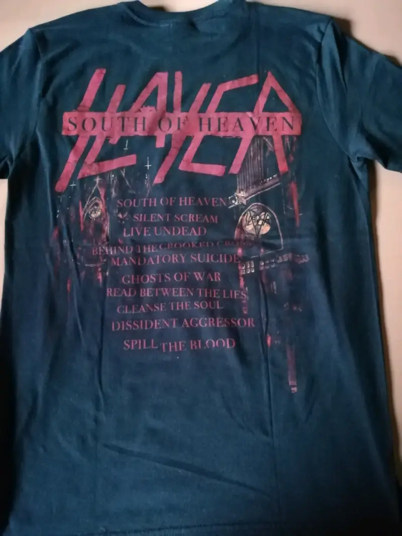 Polera negra Slayer con diseño de calavera - 2