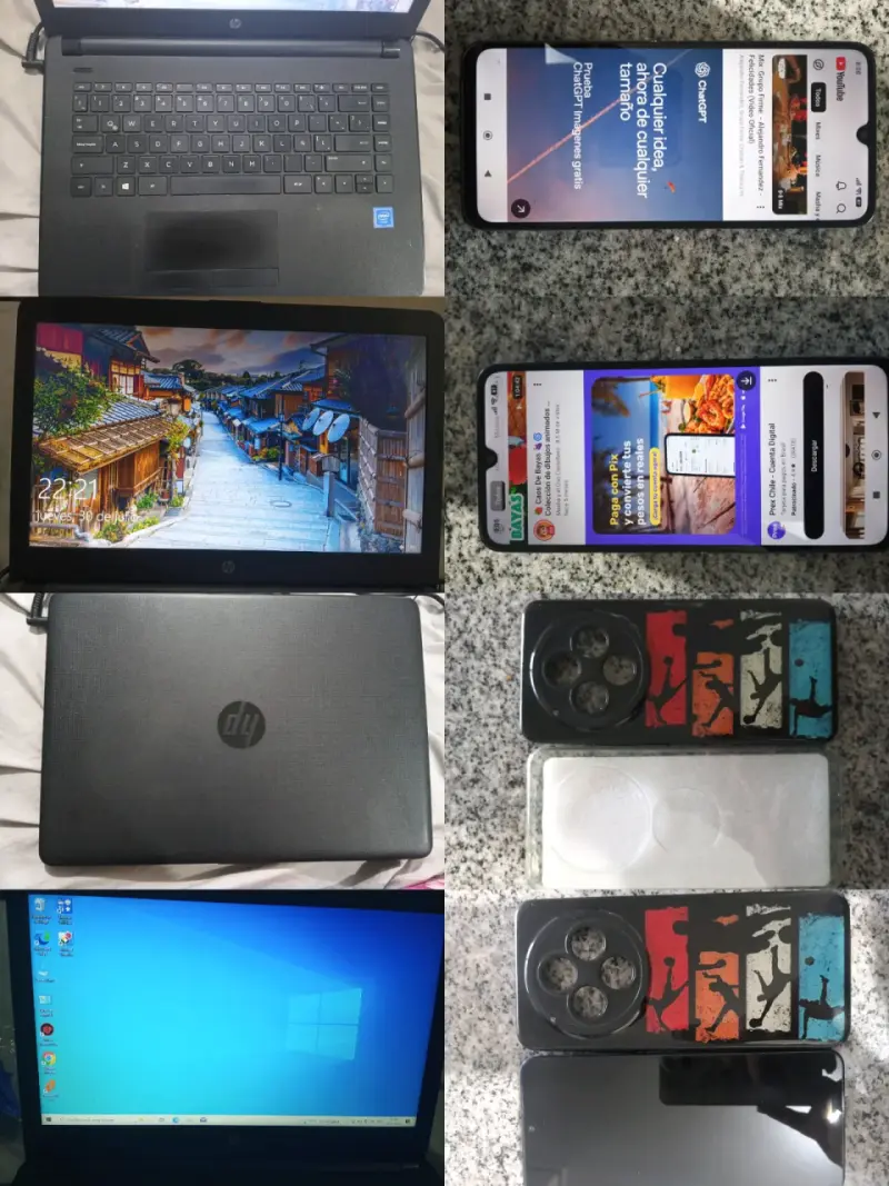 Laptop HP y teléfono redmi 14c azul - 1