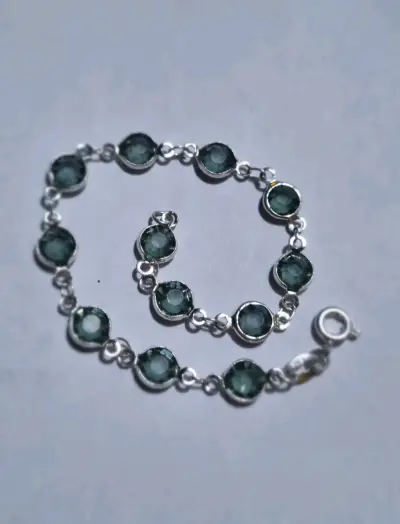Pulsera de plata 925 con piedras gris - miniatura 1