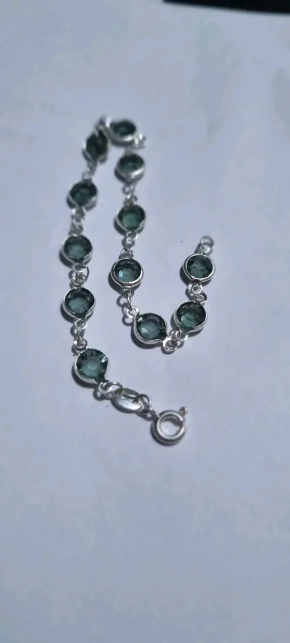 Pulsera de plata 925 con piedras gris - 2