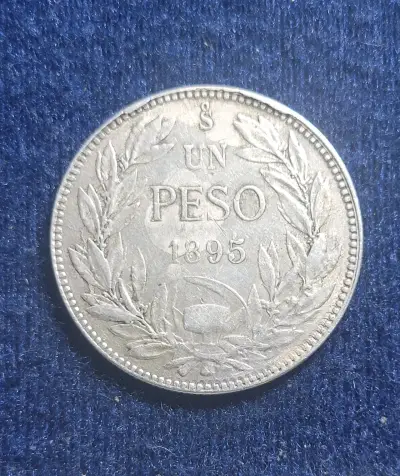 Moneda chilena 1 peso 1895 plata - miniatura 1