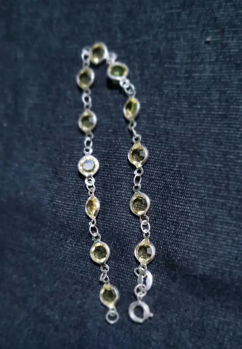 Pulsera de plata 925 con piedras amarillas - 2