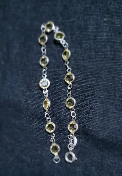 Pulsera de plata 925 con piedras amarillas - miniatura 2