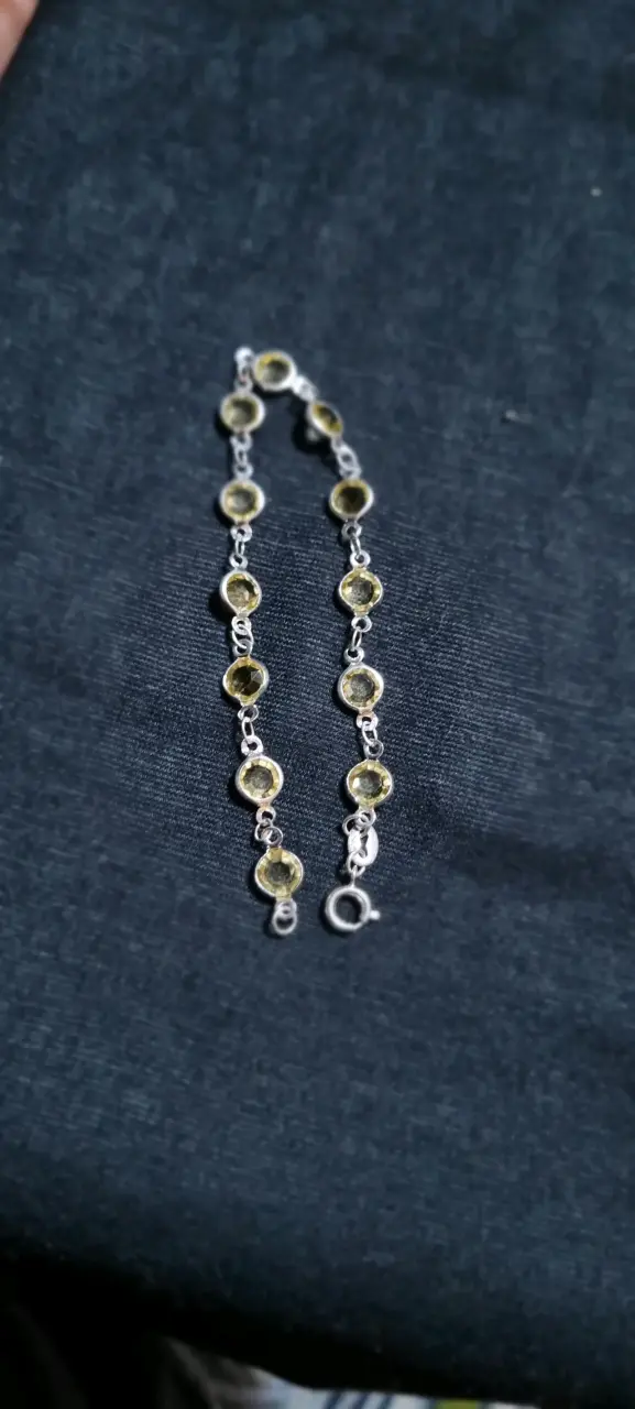 Pulsera de plata 925 con piedras amarillas - 3