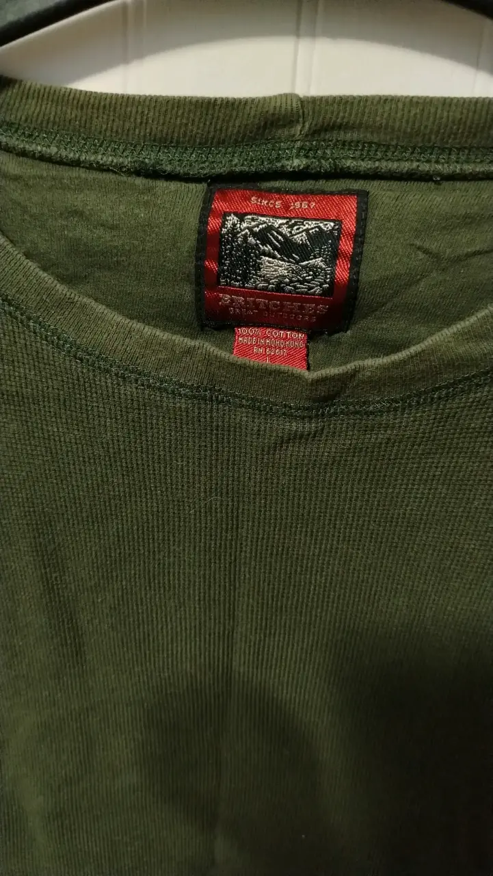 polera de manga larga verde de algodón para hombre - 2