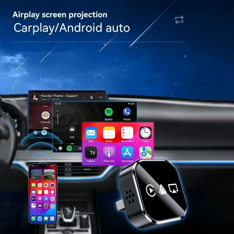 Adaptador inalámbrico CarPlay Android Auto - 2