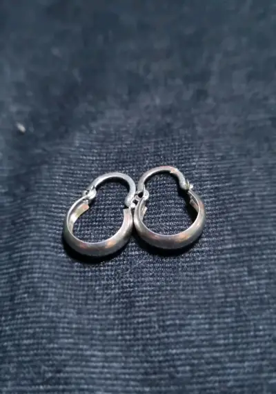 Aros de Plata 925 tipo bote Pequeños - miniatura 1