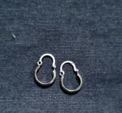 Aros de Plata 925 tipo bote Pequeños - miniatura 2