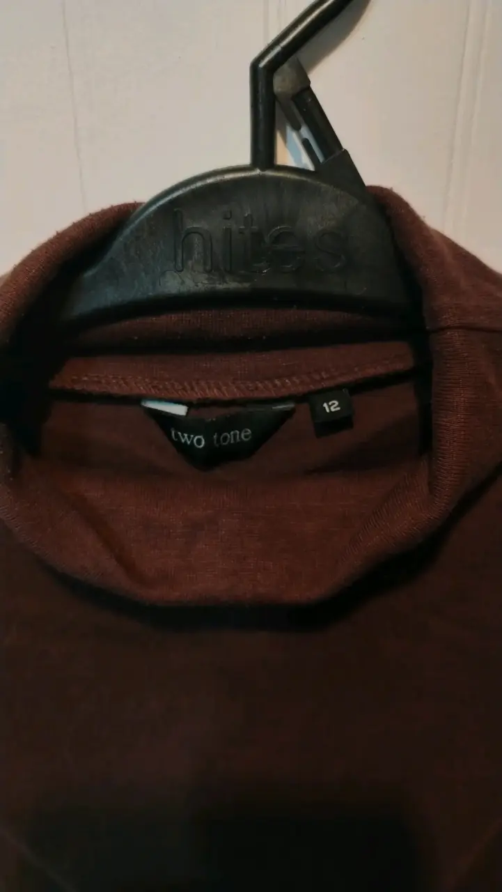 Polera de cuello alto marrón para mujer - 2