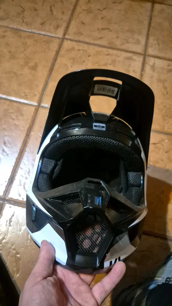 Casco integral de motocross Fox blanco y negro - 3