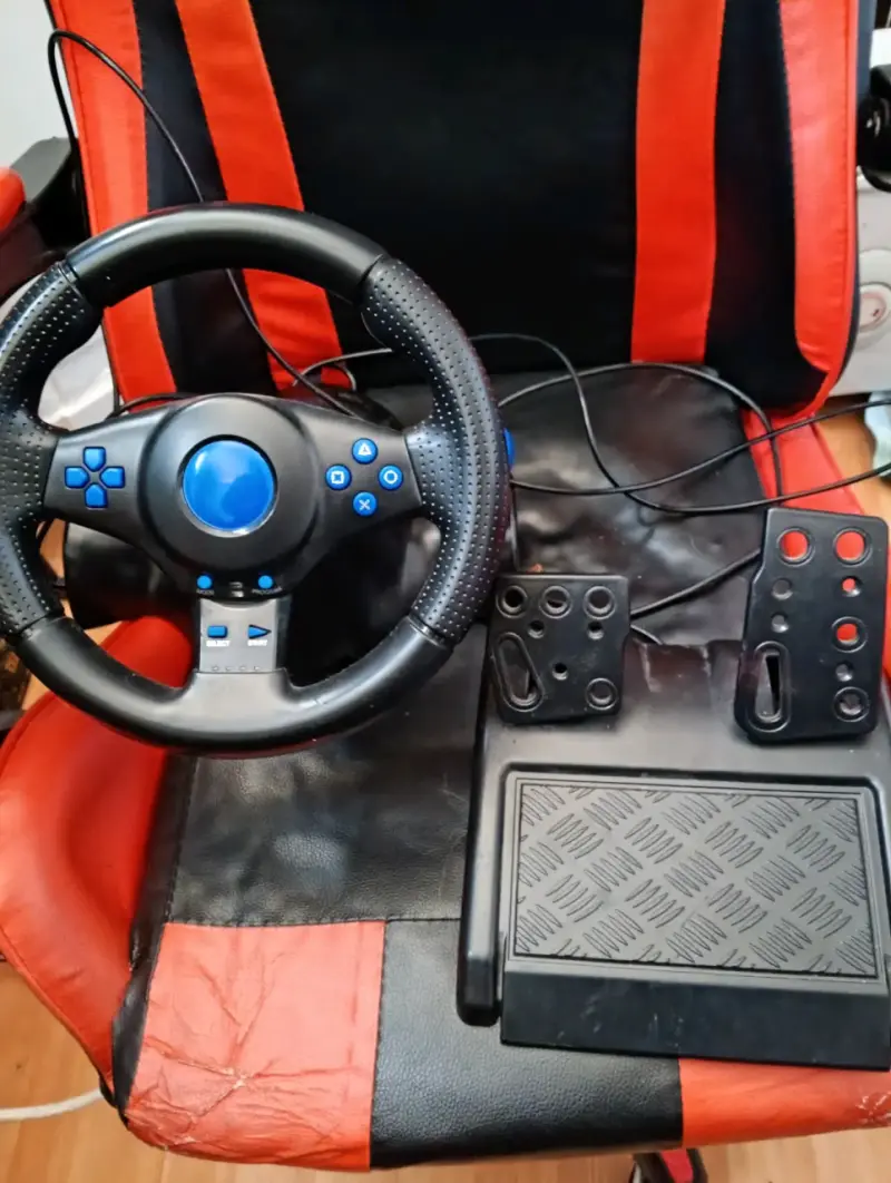 Volante y pedales para videojuegos racing wheel - 2