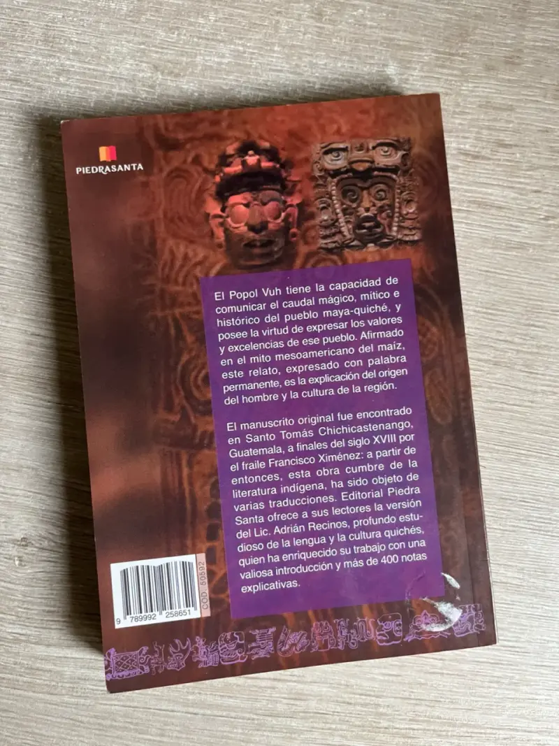 Libro Popol Vuh Edición Adrián Recinos - 3