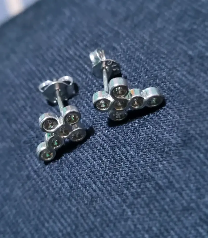 Set Aros de plata con diseño y circonitas - 2
