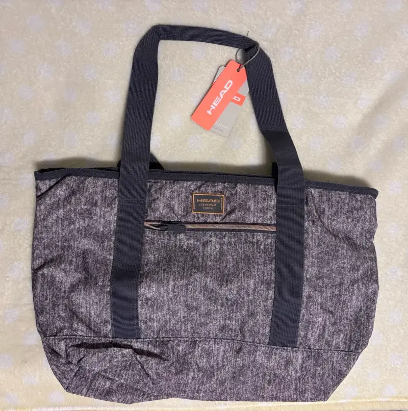 Bolso tote Head melange gris claro con cierre - 1