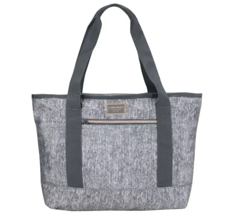 Bolso tote Head melange gris claro con cierre - 2