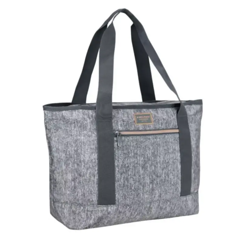 Bolso tote Head melange gris claro con cierre - 3